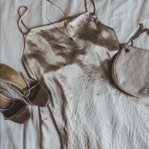 ARITZIA Satin Cowl Neck Mini Dress